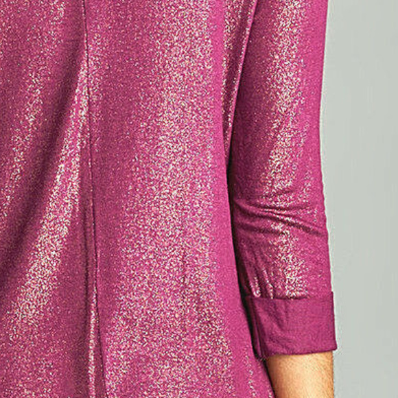 CASuAL Shiny SPARKLE GLiTTER TUNIC TOP Scoop Neck - Picture 4 of 4